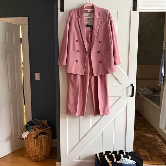Sezane Pink Women's Suit Set - pants and blazer - Picture 4 of 9